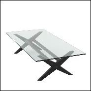 Table basse pieds en X en bois massif finition Classic Noir 24-Maynor Black