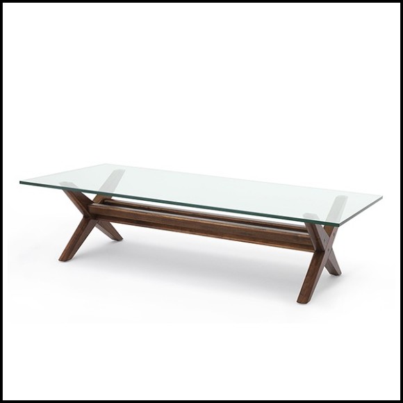 Coffee Table X shaped legs in Classic Brown finish 24-Maynor Brown