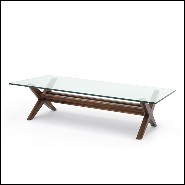 Coffee Table X shaped legs in Classic Brown finish 24-Maynor Brown