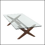 Coffee Table X shaped legs in Classic Brown finish 24-Maynor Brown