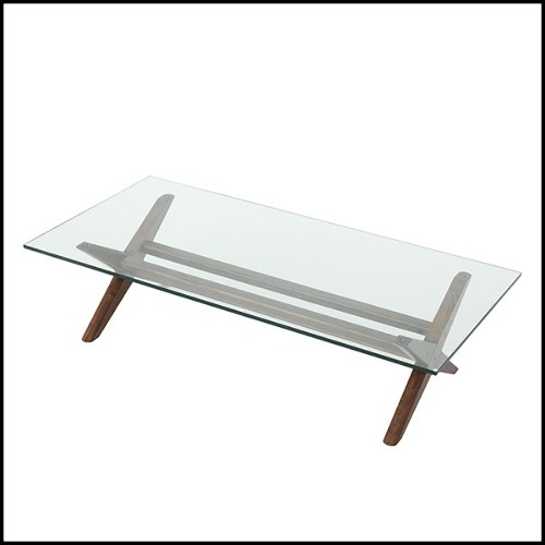 Coffee Table X shaped legs in Classic Brown finish 24-Maynor Brown