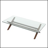 Coffee Table X shaped legs in Classic Brown finish 24-Maynor Brown