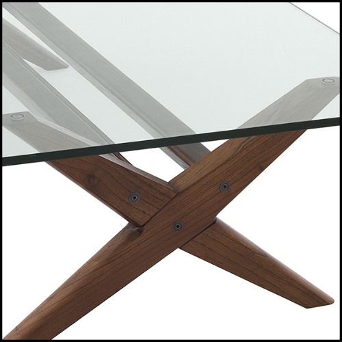 Table basse pieds en X finition Classic Brown 24-Maynor Brown