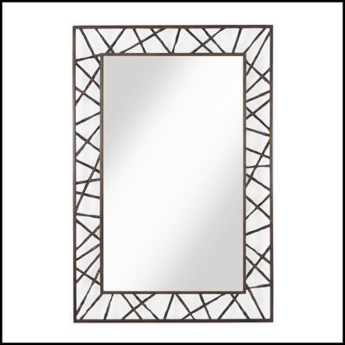 Mirror crisscrossing forges rods frame 119-Mondrian