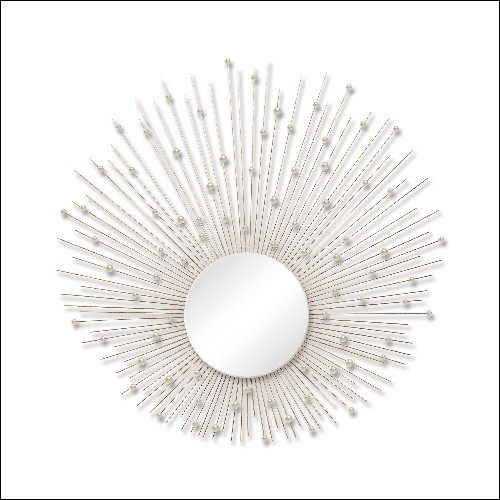 Mirror with frame in rods and pearls 119-Starburst
