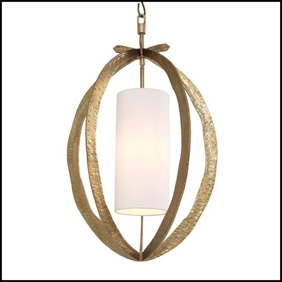 Lustre lanterne laiton vintage martelé 24-Luciano