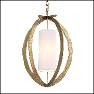 Chandelier globe lantern vintage brass 24-Luciano