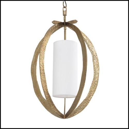 Chandelier globe lantern vintage brass 24-Luciano