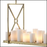 Chandelier brushed brass and faux candle shades 24-Commodore