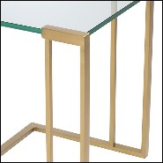 Table d'appoint laiton brossé et verre clair 24-Perry