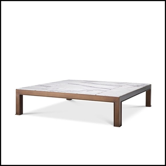 Coffee Table antique brass and marble 24-Tardieu