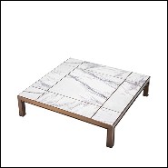 Table basse laiton antique et marbre italien 24-Tardieu