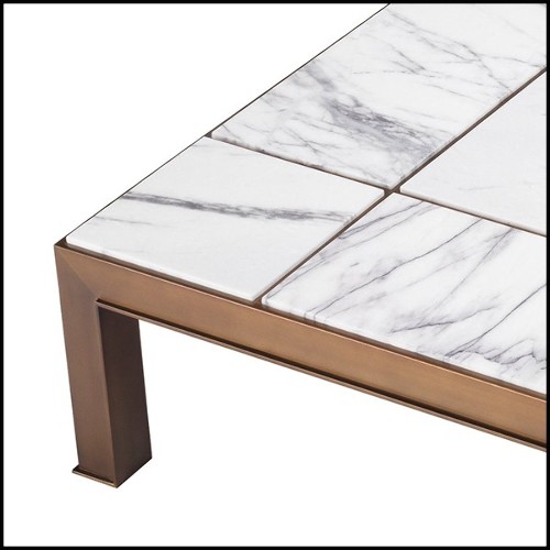 Table basse laiton antique et marbre italien 24-Tardieu