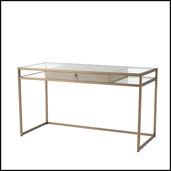 Desk in brushed brass with drawer 24-Napa Valley