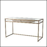 Desk in brushed brass with drawer 24-Napa Valley