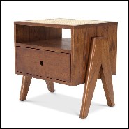 Bedside Table rattan cane 24-Latour Brown