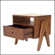 Bedside Table rattan cane 24-Latour Brown