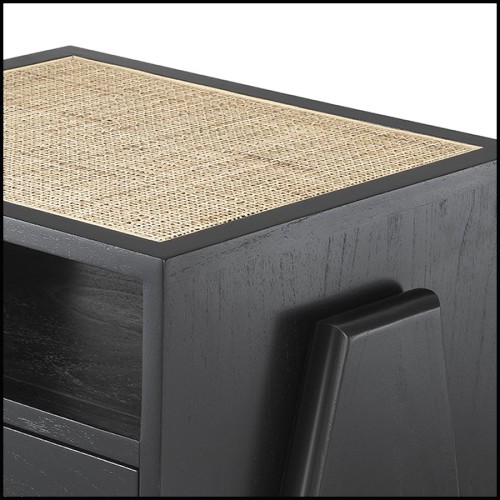 Table de chevet en rotin tressé 24-Latour Black