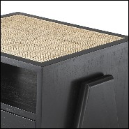 Bedside Table in rattan cane 24-Latour Black
