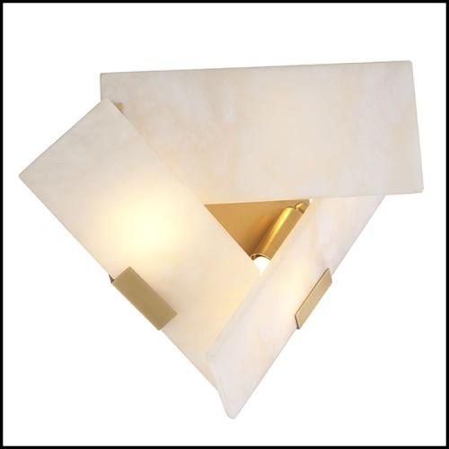 Wall lamp antique brass and Alabaster 24-Bella Bianco