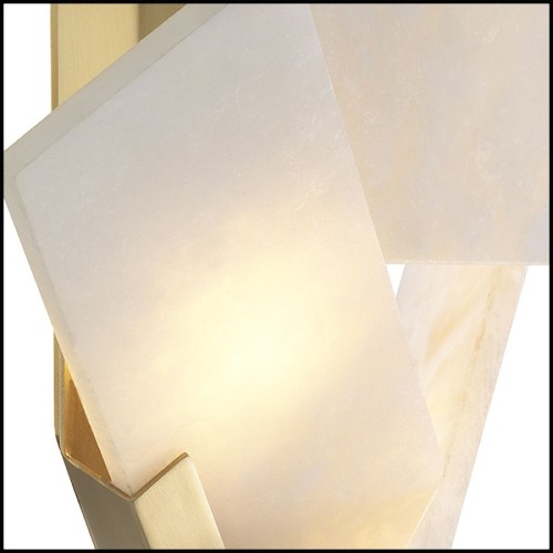 Wall lamp antique brass and Alabaster 24-Bella Bianco