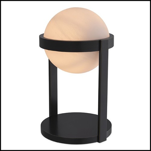 Lampe à poser gobe en verre avec design tourbillonnant 24-Hayward Bronze