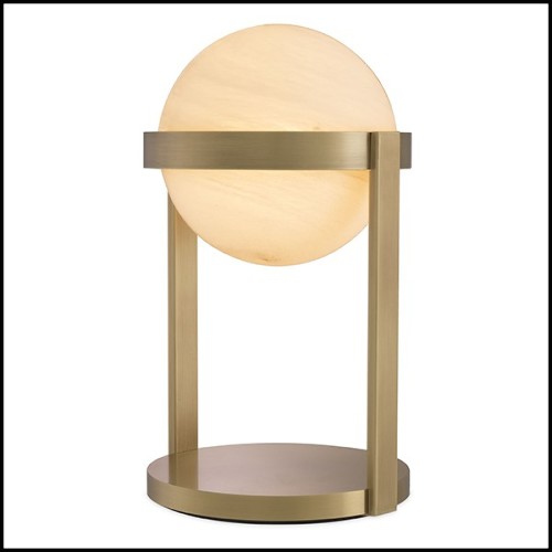 Table Lamp glass globe with swirl design 24-Hayward Brass
