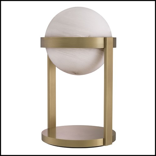 Table Lamp glass globe with swirl design 24-Hayward Brass