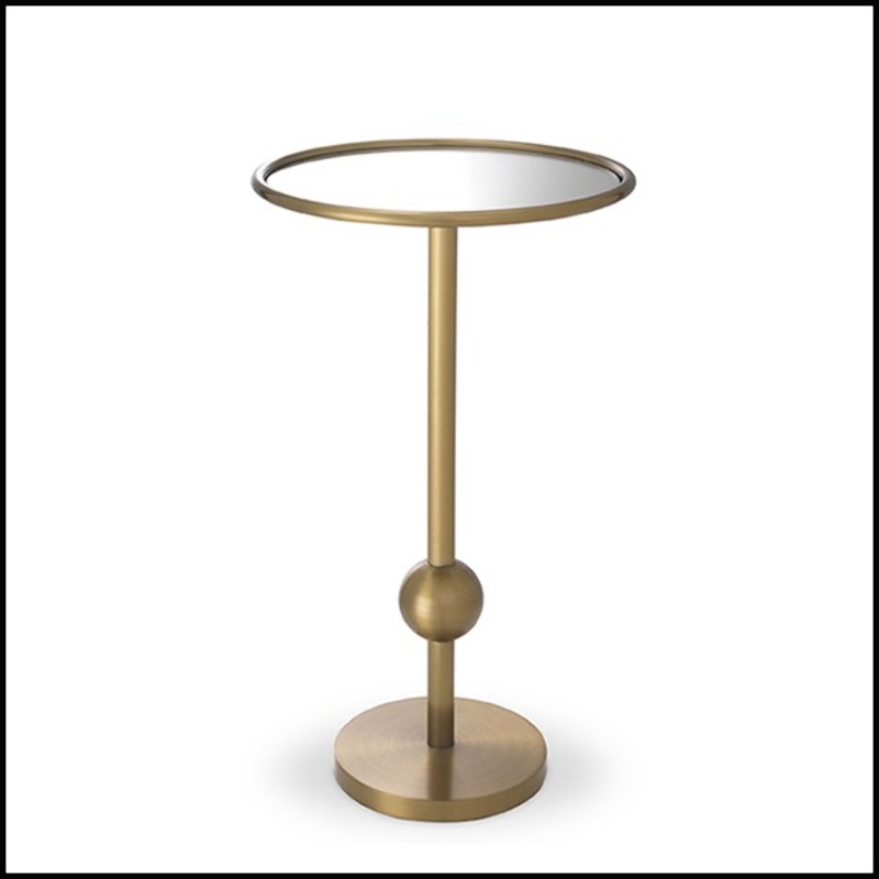 Side Table brushed brass and mirror glass 24-Narciso