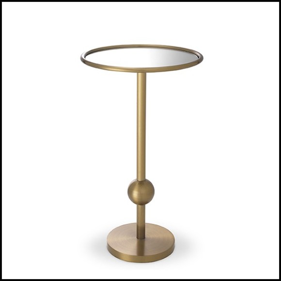 Table d'appoint laiton brossé et verre miroir 24-Narciso