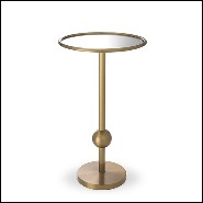 Table d'appoint laiton brossé et verre miroir 24-Narciso