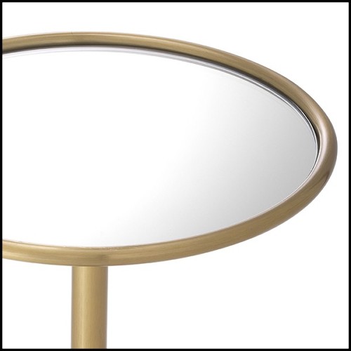 Table d'appoint laiton brossé et verre miroir 24-Narciso