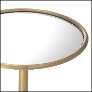 Table d'appoint laiton brossé et verre miroir 24-Narciso