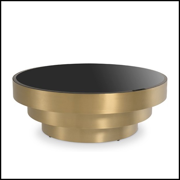 Coffee Table brass and balck glass 24-Sinclair
