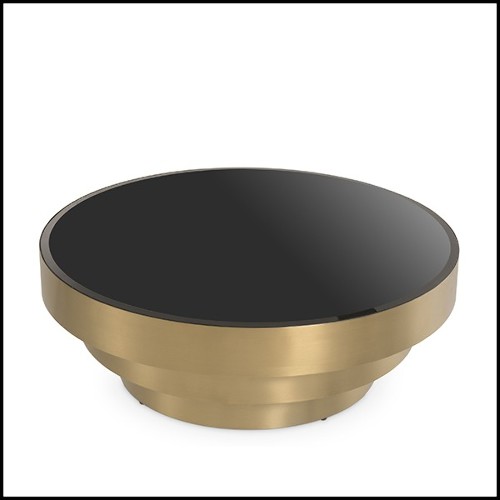 Table basse laiton et verre noir 24-Sinclair