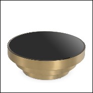 Coffee Table brass and balck glass 24-Sinclair