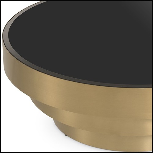 Table basse laiton et verre noir 24-Sinclair