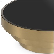 Coffee Table brass and balck glass 24-Sinclair