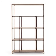 Bookcase in solid walnut and brass feet 163-Wilson