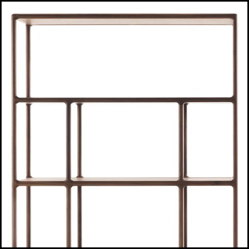 Bookcase in solid walnut and brass feet 163-Wilson