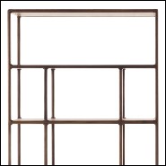Bookcase in solid walnut and brass feet 163-Wilson