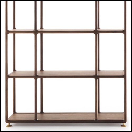 Bookcase in solid walnut and brass feet 163-Wilson