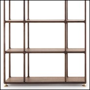 Bookcase in solid walnut and brass feet 163-Wilson