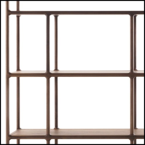 Bookcase in solid walnut and brass feet 163-Wilson