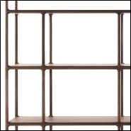 Bibliothèque noyer naturel et laiton massif 163-Wilson