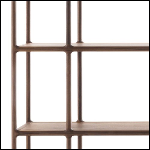 Bookcase in solid walnut and brass feet 163-Wilson