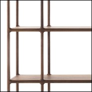 Bibliothèque noyer naturel et laiton massif 163-Wilson