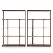 Bookcase in solid walnut and brass feet 163-Wilson