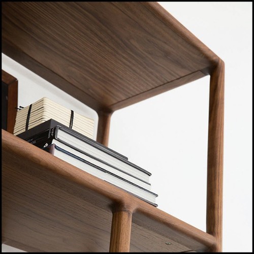 Bookcase in solid walnut and brass feet 163-Wilson