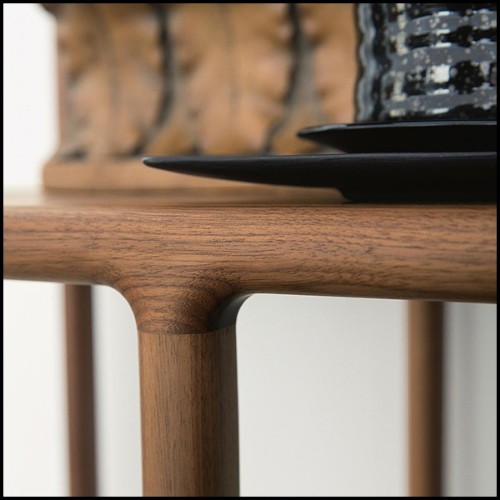 Bookcase in solid walnut and brass feet 163-Wilson